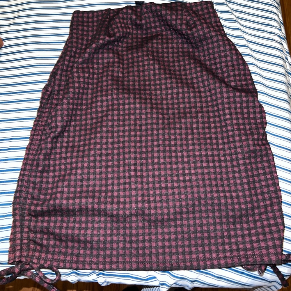 Mini red checkered skirt